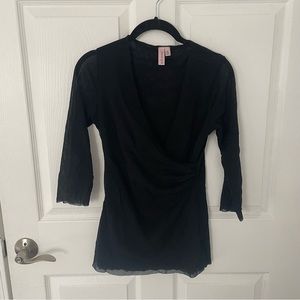 Sweet Pea Black Shirt XL 3/4 sleeves mesh